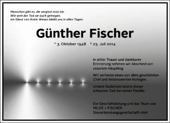Traueranzeige von Günther Fischer von Frankfurter Allgemeine Zeitung