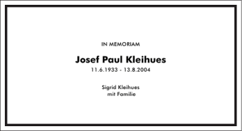 Traueranzeige von Josef Paul Kleinhues von Frankfurter Allgemeine Zeitung