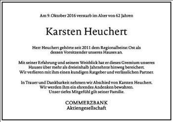 Traueranzeige von Karsten Heuchert von Frankfurter Allgemeine Zeitung