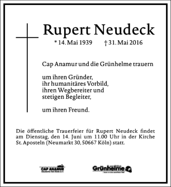 Traueranzeige von Rupert Neudeck von Frankfurter Allgemeine Zeitung