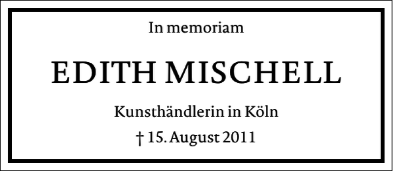  Traueranzeige für Edith Mischell vom 15.08.2016 aus Frankfurter Allgemeine Zeitung