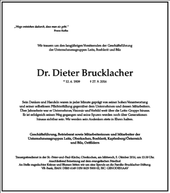 Traueranzeige von Dieter Brucklacher von Frankfurter Allgemeine Zeitung
