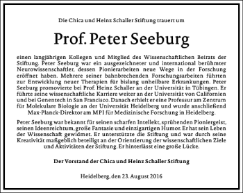 Traueranzeige von Peter Seeburg von Frankfurter Allgemeine Zeitung