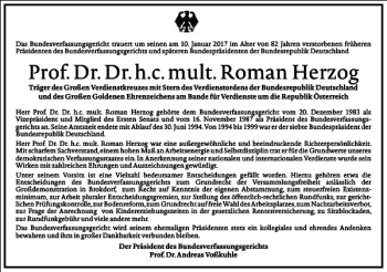 Traueranzeige von Prof.dr.dr.h.c.mult.roman Herzog von Frankfurter Allgemeine Zeitung