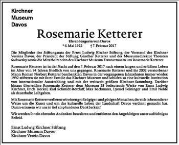 Traueranzeige von Rosemarie Ketterer von Frankfurter Allgemeine Zeitung