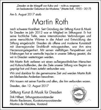 Traueranzeige von Martin Roth von Frankfurter Allgemeine Zeitung