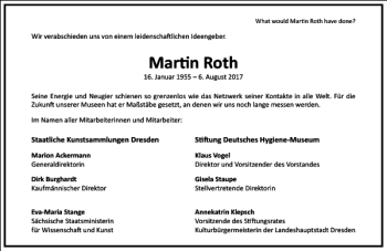 Traueranzeige von Martin Roth von Frankfurter Allgemeine Zeitung