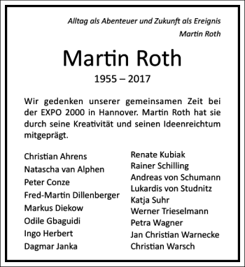 Traueranzeige von Martin Roth von Frankfurter Allgemeine Zeitung