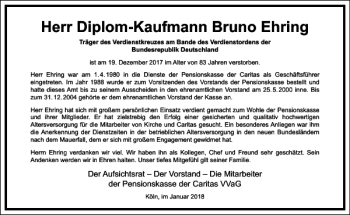 Traueranzeige von Diplom-Kaufmann Bruno Ehring von Frankfurter Allgemeine Zeitung