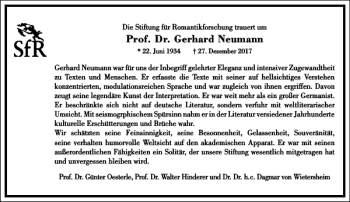 Traueranzeige von Prof. Dr. Gerhard Neumann von Frankfurter Allgemeine Zeitung