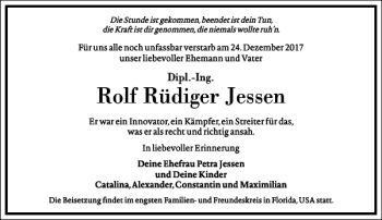 Traueranzeige von Rolf Rüdiger Jessen von Frankfurter Allgemeine Zeitung