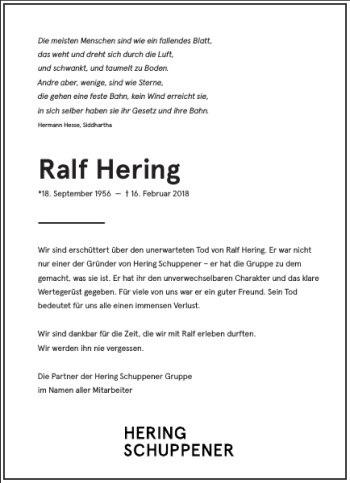 Traueranzeige von Ralf Hering von Frankfurter Allgemeine Zeitung