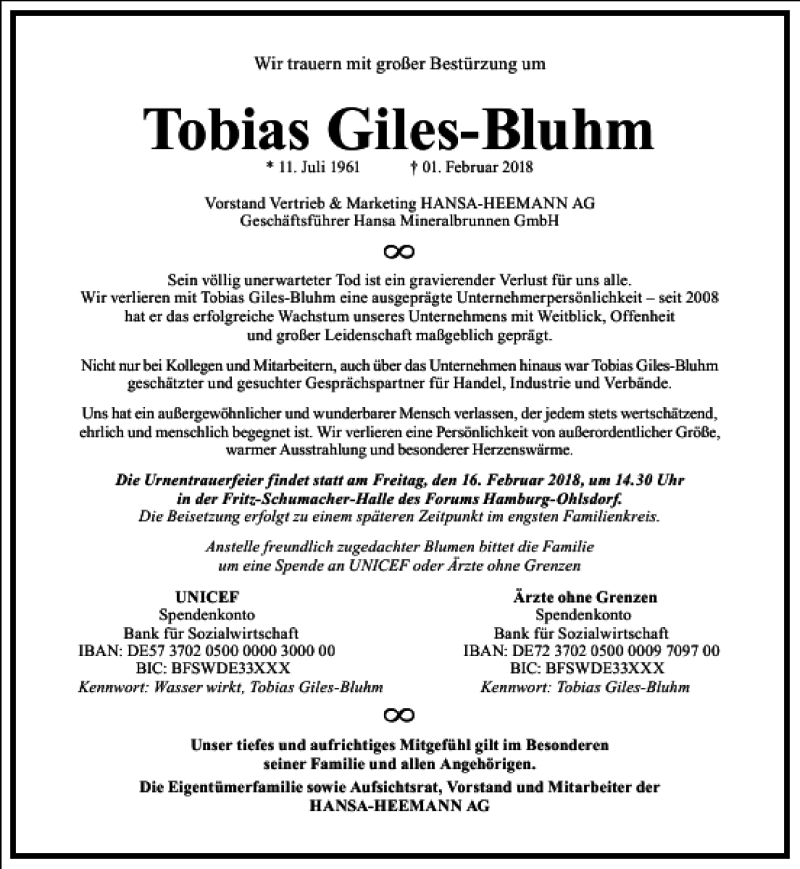  Traueranzeige für Tobias Giles-Bluhm vom 10.02.2018 aus Frankfurter Allgemeine Zeitung