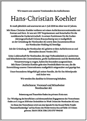 Traueranzeige von Hans-Christian Koehler von Frankfurter Allgemeine Zeitung