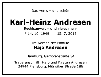 Traueranzeige von Karl-Heinz Andresen von Frankfurter Allgemeine Zeitung