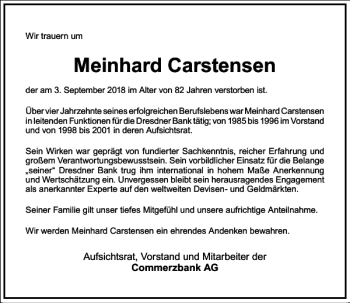 Traueranzeige von Meinhard Carstensen von Frankfurter Allgemeine Zeitung