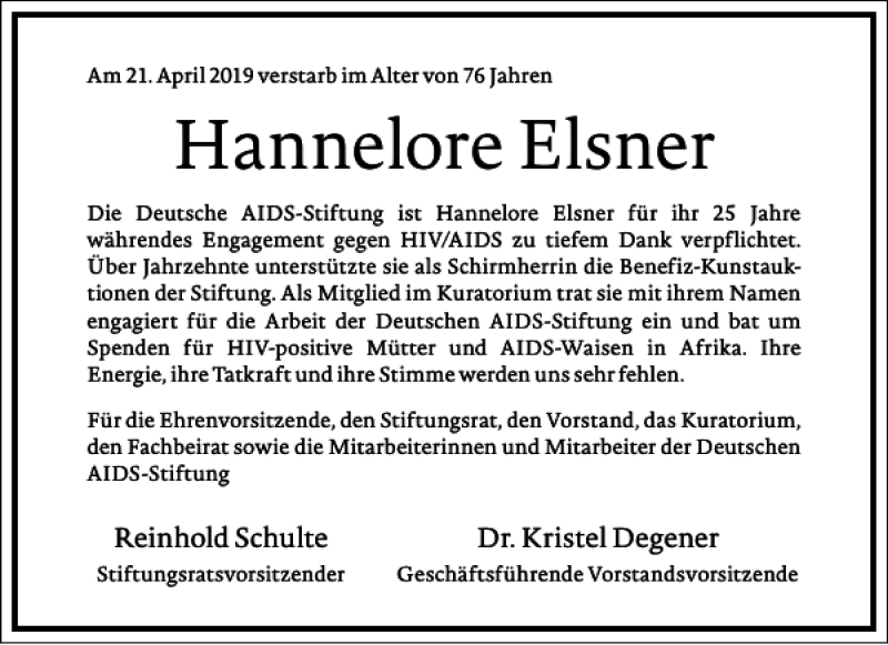 Traueranzeigen Von Hannelore Elsner Frankfurter Allgemeine Lebenswege