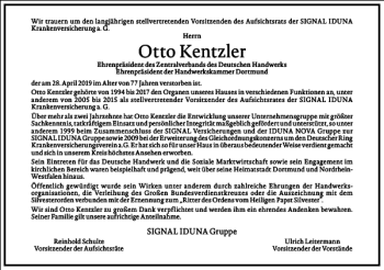 Traueranzeige von Otto Kentzler von Frankfurter Allgemeine Zeitung