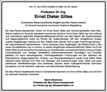 Traueranzeige von Ernst Dieter Gilles von Frankfurter Allgemeine Zeitung