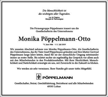 Traueranzeige von Monika Pöppelmann-Otto von Frankfurter Allgemeine Zeitung