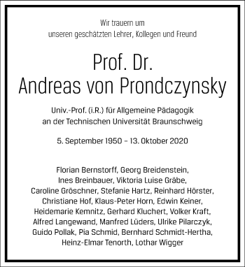 Traueranzeige von Andreas von Prondczynsky von Frankfurter Allgemeine Zeitung