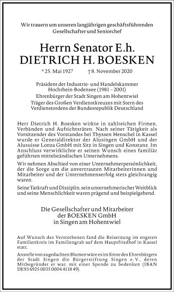 Traueranzeigen von Dietrich Boesken Frankfurter Allgemeine Lebenswege