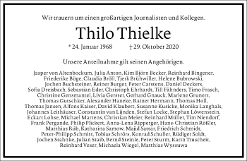 Traueranzeige von Thilo Thielke von Frankfurter Allgemeine Zeitung