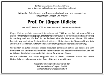 Traueranzeige von Jürgen Lüdicke von Frankfurter Allgemeine Zeitung