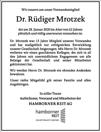 Traueranzeige von Rüdiger Mrotzek von Frankfurter Allgemeine Zeitung