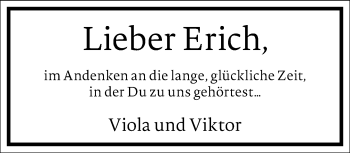 Traueranzeige von Erich  von Frankfurter Allgemeine Zeitung