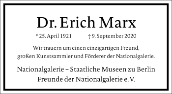 Traueranzeige von Erich Marx von Frankfurter Allgemeine Zeitung