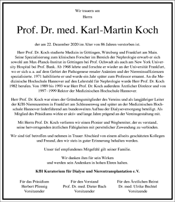 Traueranzeige von Karl-Martin Koch von Frankfurter Allgemeine Zeitung