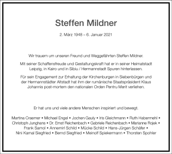 Traueranzeige von Steffen Mildner von Frankfurter Allgemeine Zeitung