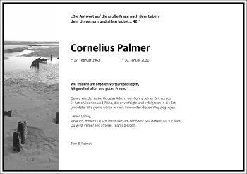Traueranzeige von Cornelius Palmer von Frankfurter Allgemeine Zeitung