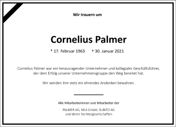 Traueranzeige von Cornelius Palmer von Frankfurter Allgemeine Zeitung