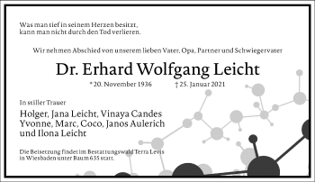 Traueranzeige von Erhard Wolfgang Leicht von Frankfurter Allgemeine Zeitung