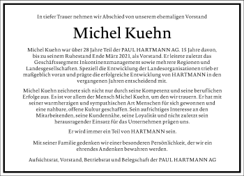 Traueranzeige von Michel Kuehn von Frankfurter Allgemeine Zeitung