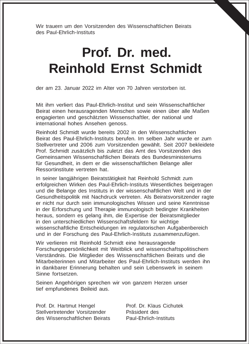  Traueranzeige für Reinhold E. Schmidt vom 29.01.2022 aus Frankfurter Allgemeine Zeitung