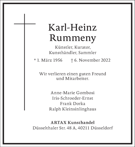 Traueranzeige von Karl-Heinz Rummeny von Frankfurter Allgemeine Zeitung
