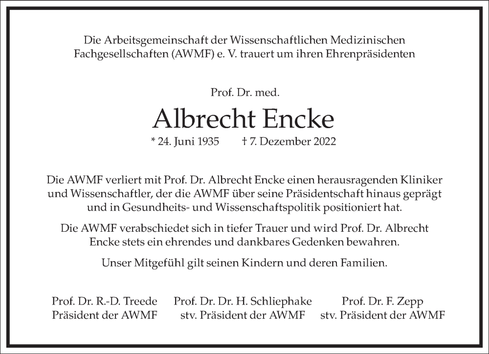  Traueranzeige für Albrecht Encke vom 16.12.2022 aus Frankfurter Allgemeine Zeitung