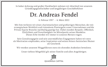 Traueranzeige von Andreas Fendel von Frankfurter Allgemeine Zeitung