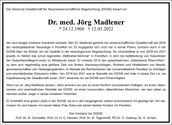 Traueranzeige von Jörg Madlener von Frankfurter Allgemeine Zeitung