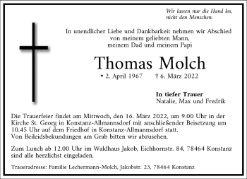 Traueranzeige von Thomas Molch von Frankfurter Allgemeine Zeitung