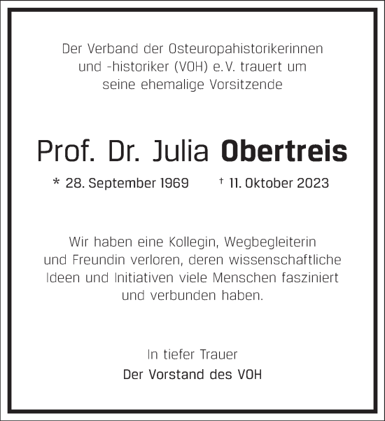 Traueranzeige von Julia Obertreis von Frankfurter Allgemeine Zeitung