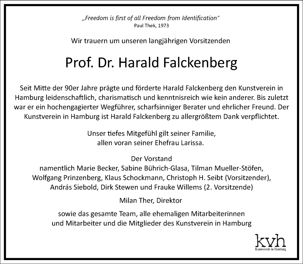 Traueranzeige für Harald Falckenberg vom 18.11.2023 aus Frankfurter Allgemeine Zeitung