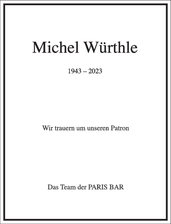 Traueranzeige von Michel Würthle von Frankfurter Allgemeine Zeitung