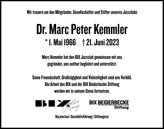 Traueranzeige von Marc Peter Kemmler von Frankfurter Allgemeine Zeitung