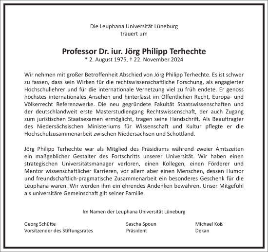 Traueranzeige von Jörg Philipp Terhechte von Frankfurter Allgemeine Zeitung