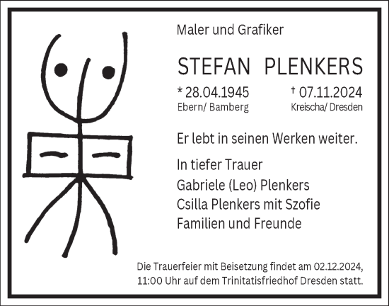 Traueranzeige von Stefan Plenkers von Frankfurter Allgemeine Zeitung