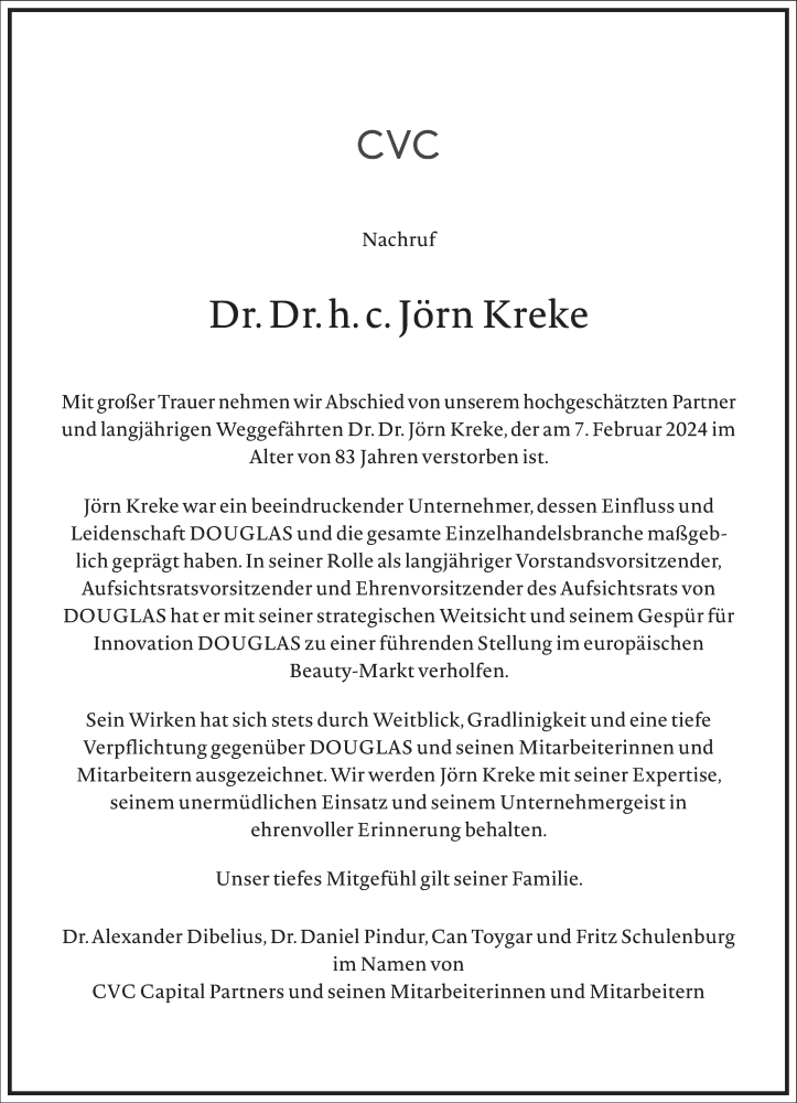  Traueranzeige für Jörn Kreke vom 10.02.2024 aus Frankfurter Allgemeine Zeitung